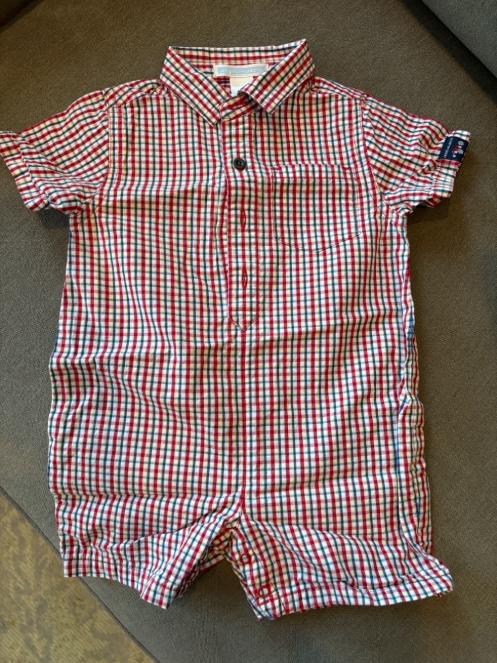 Janie and Jack Red, Blue & Yellow Plaid Button-Down Shirt